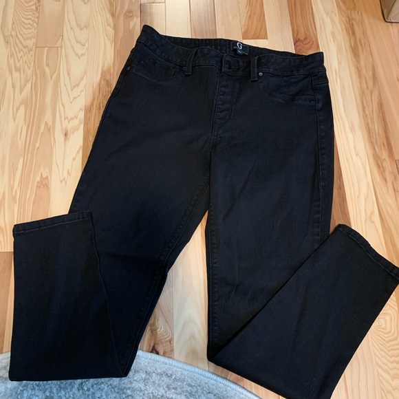 black straight leg jeggings